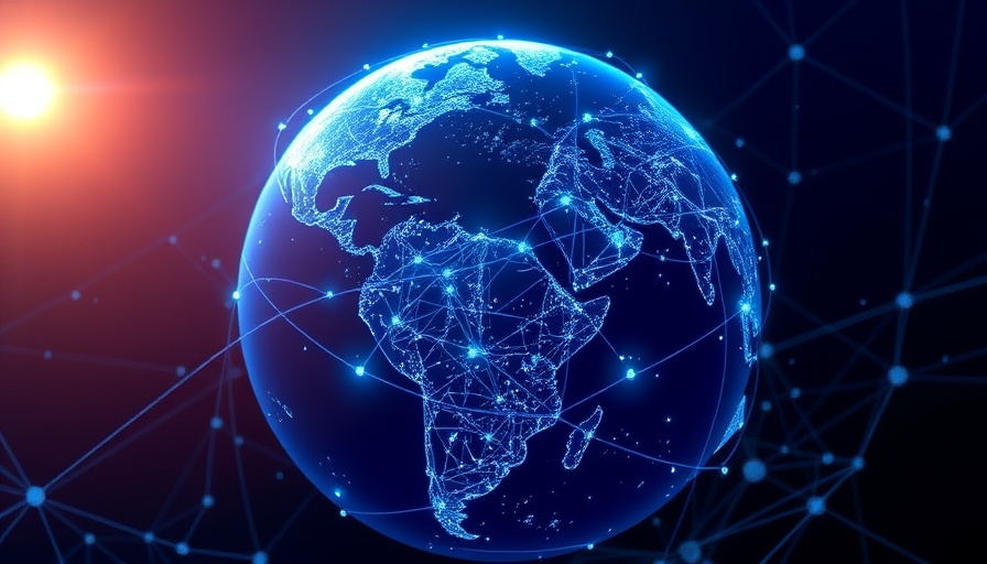 Futuristic AI world models with digital Earth and glowing networks.