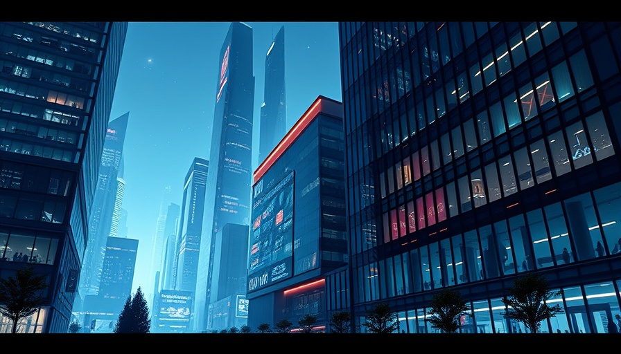 Futuristic architectural AI design concept at night