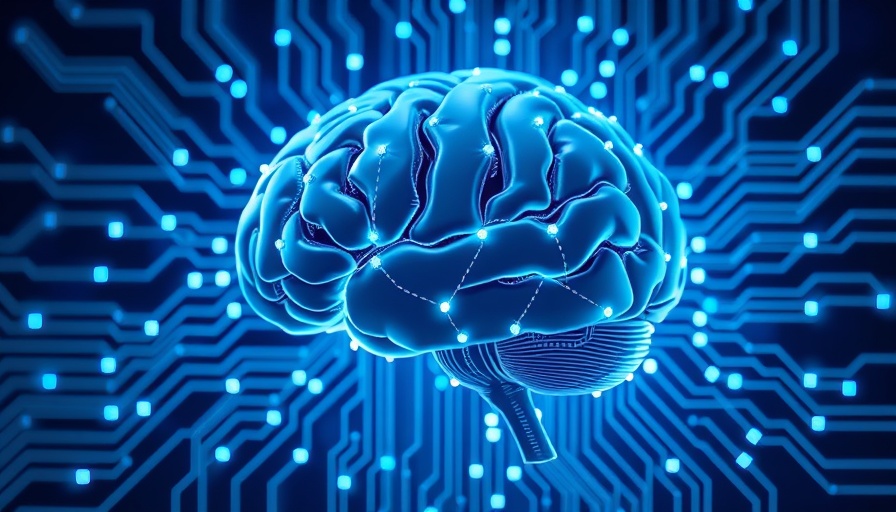 AI Agents concept with digital brain and circuitry.