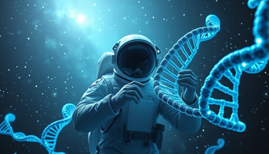 Astronaut and DNA strand in space illustrating AI testing.