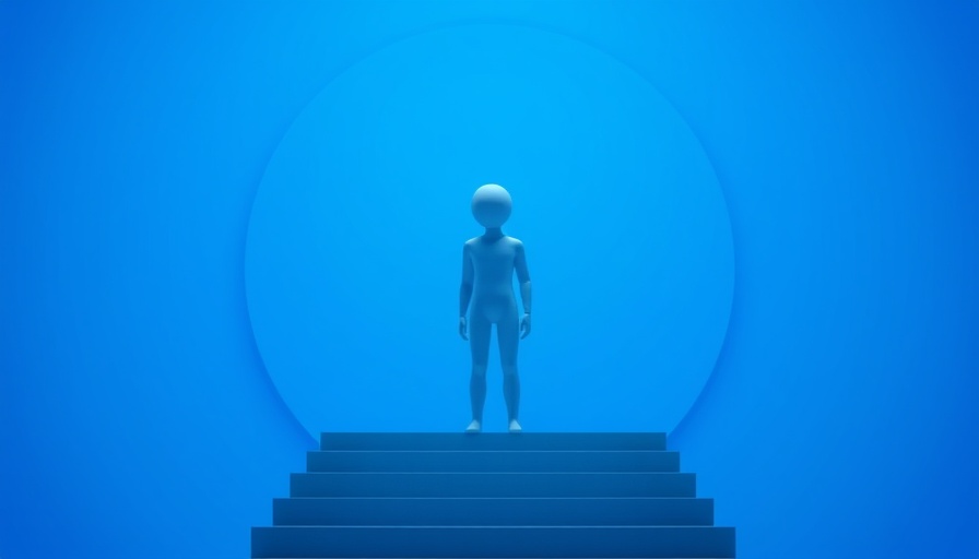 Minimalist figure in blue circle, Personal Operating Model concept
