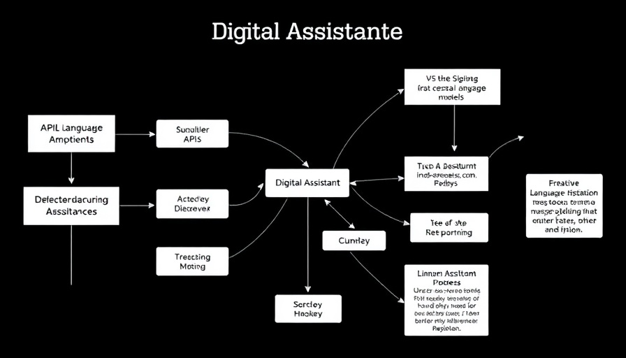 Digital Assistant Tools diagram illustrating workflow with APIs and LLMs.
