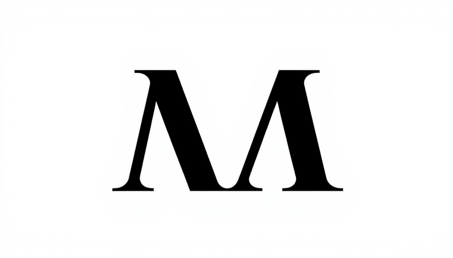 Minimalist letter M design in black and white.