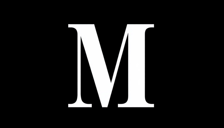 Bold white letter M on a black background, MkDocs.