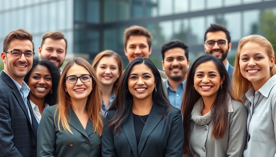 Team photo of AI chip startup members smiling outside.
