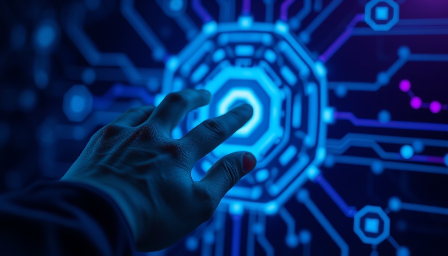 Hand interacting with AI technology symbolizing AI safety.