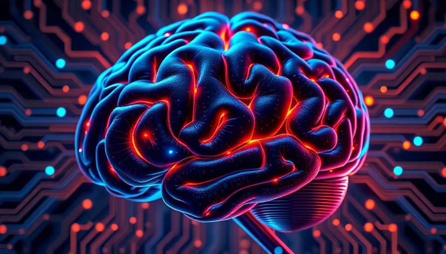 Illustration of RAG AI concept with digital brain and circuits