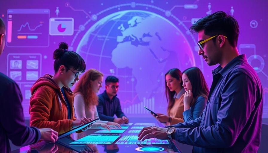 AI Supply Chain illustration with digital interfaces and analytics.