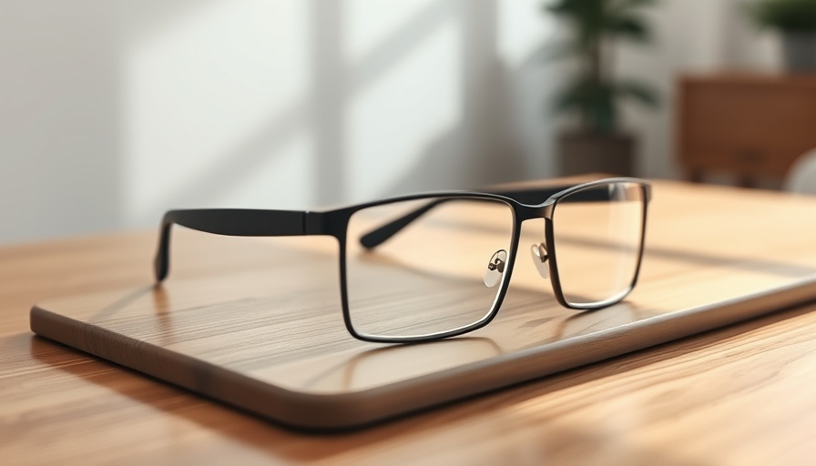 Sleek smart glasses on table, showcasing technology in a deal.