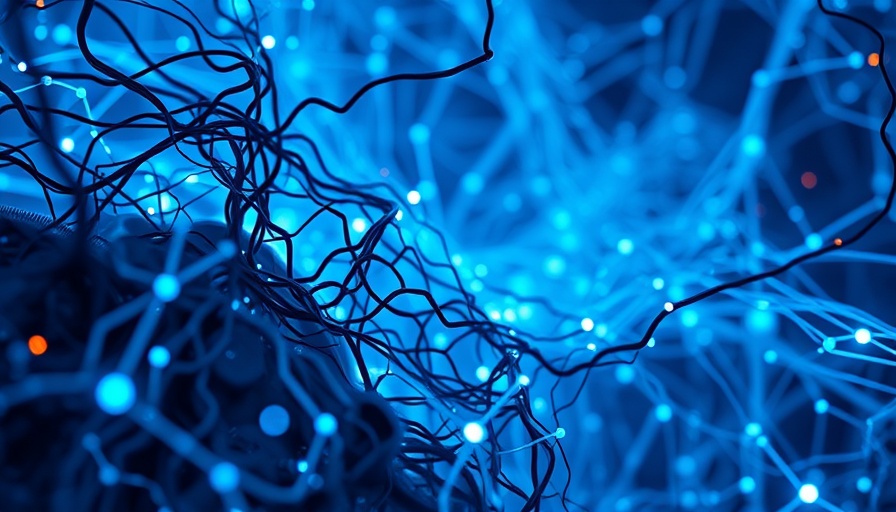 Futuristic abstraction of AI architecture with digital circuits.