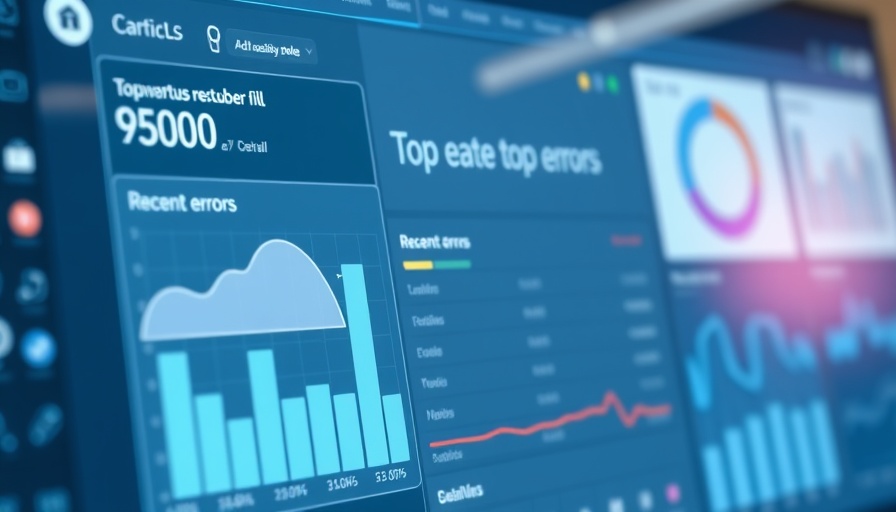 Application performance dashboard interface with metrics and logs.