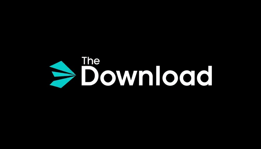 The Download logo in a modern geometric design on a black background