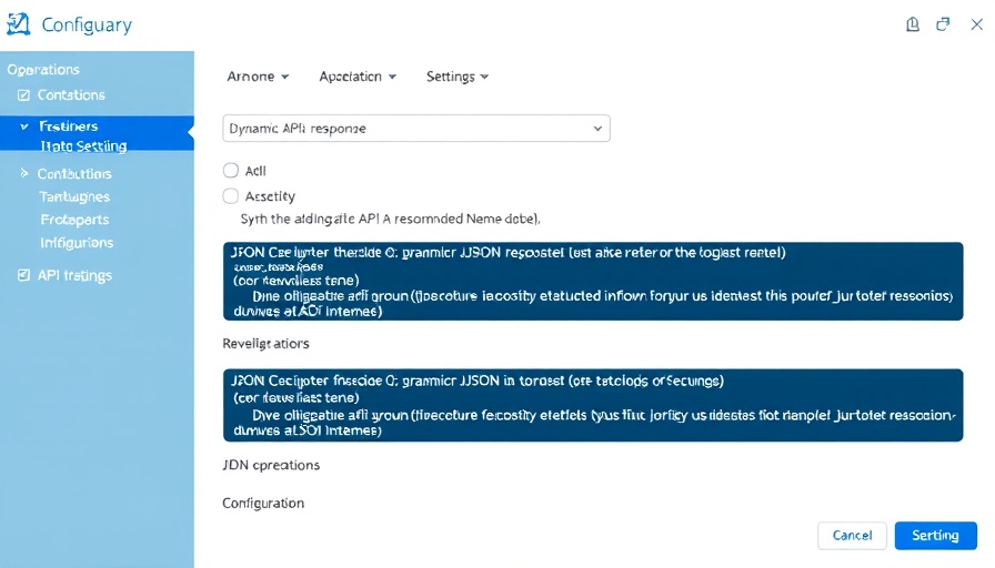 Generative AI configuration interface with JSON settings