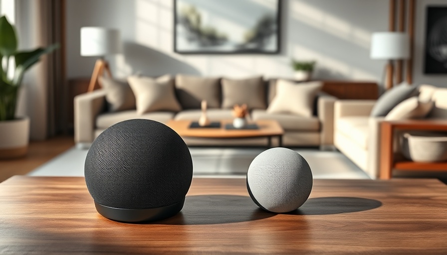 Echo Dot vs Echo Pop smart speakers on a wooden table in a stylish living room
