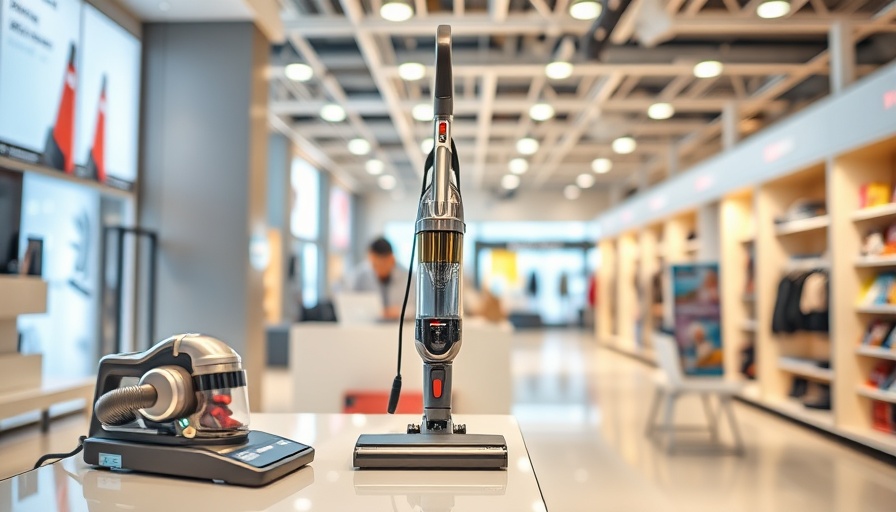Modern vacuum cleaner display for Black Friday vacuum deals.