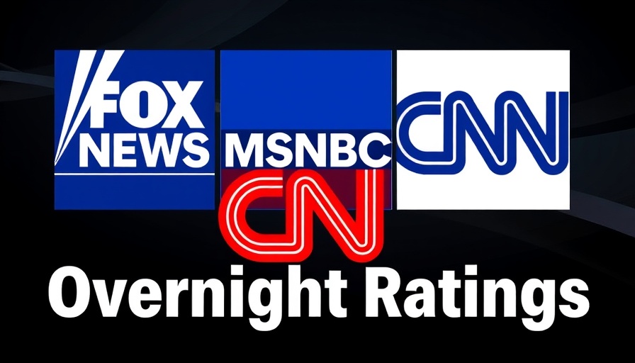 Cable news ratings graphic with logos of major networks