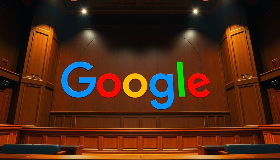 Google antitrust illustration in courtroom setting