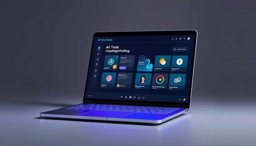 AI video tools on sleek laptop screen with vibrant interface