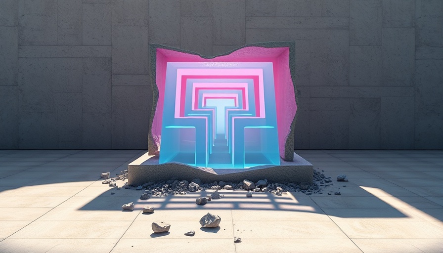 Abstract architectural structure with translucent maze illustrating AI agents