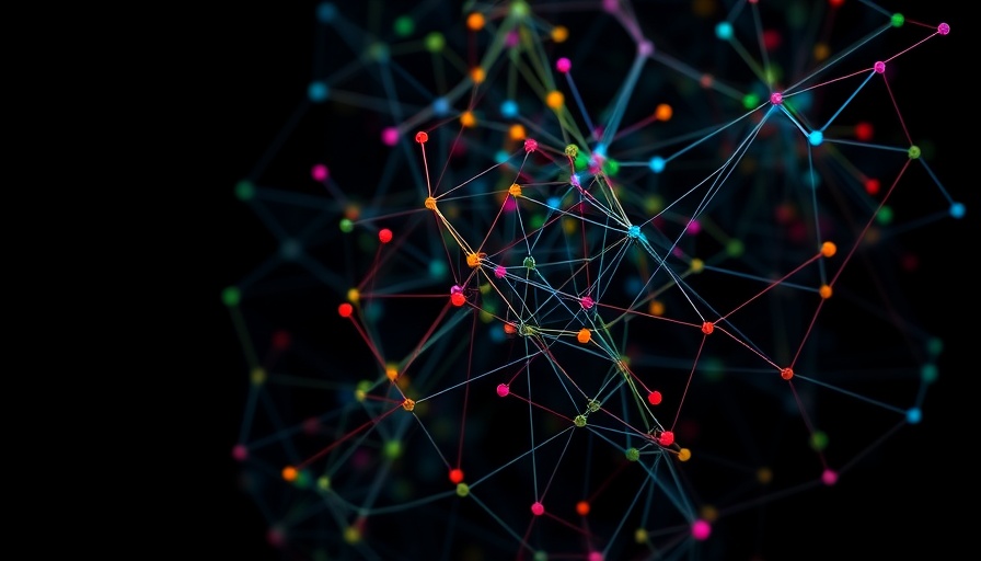 Colorful knowledge graphs network with dark background