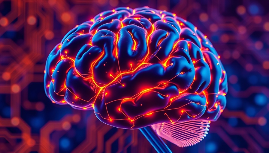 Futuristic brain with circuitry lines illustrating Retrieval Augmented Generation in virtual space.