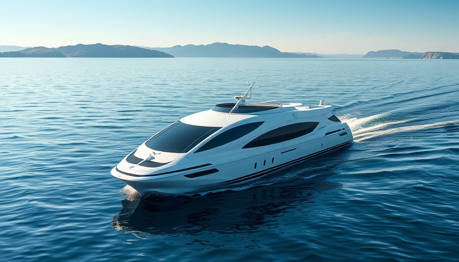 Modern electric ferry on calm waters under bright sunlight.