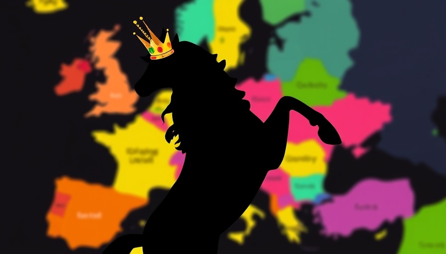 Lighthouse Tech unicorn map art with vibrant colors.