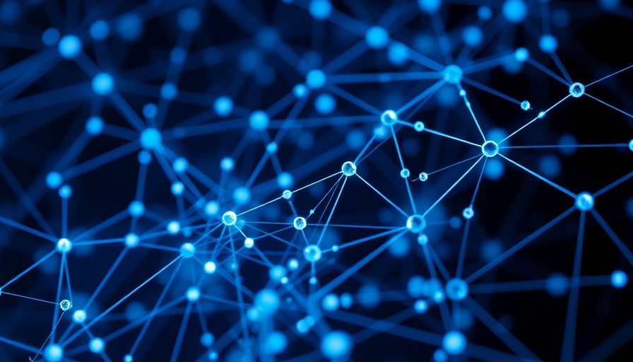 AI multi-agent framework with interconnected nodes in a digital network.
