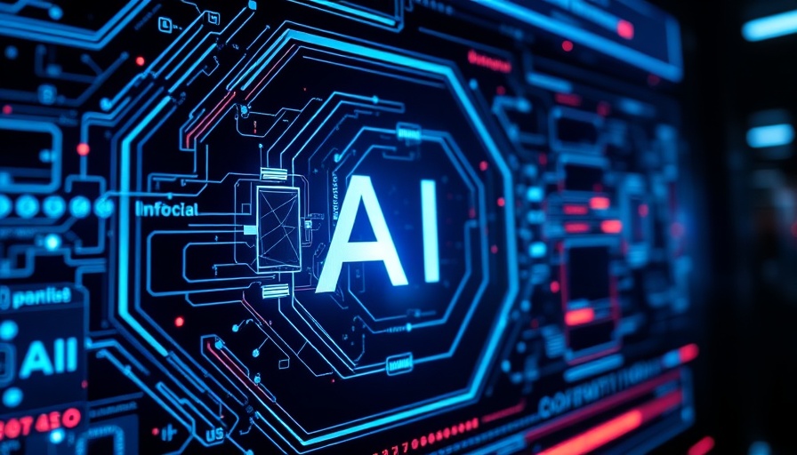 Futuristic AI interface with digital elements, IndustryScopeGPT.