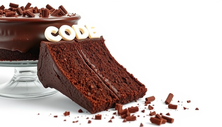 Java Programming themed chocolate cake with code-style decoration.