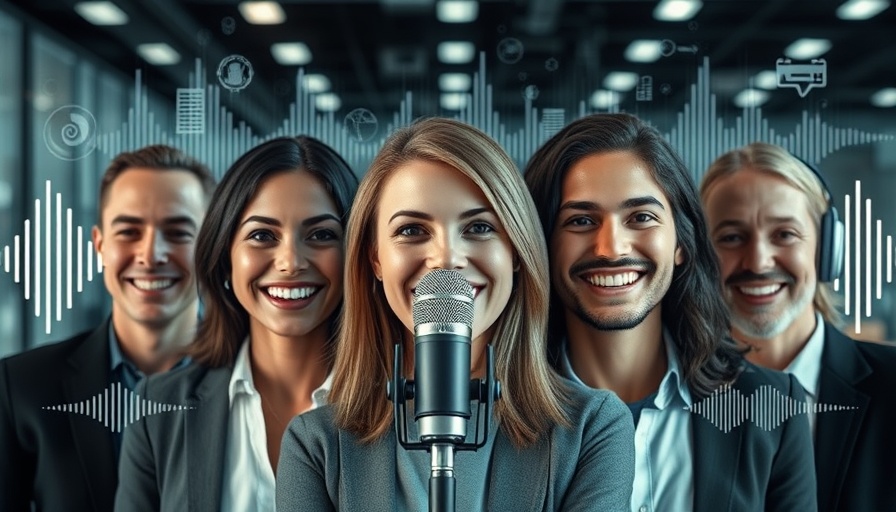Podcast cover with portraits and sound waves for DNA data storage discussion.
