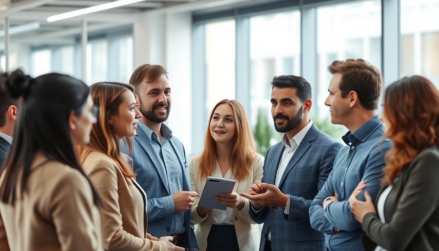 Professionals in a business meeting discussing strategies.
