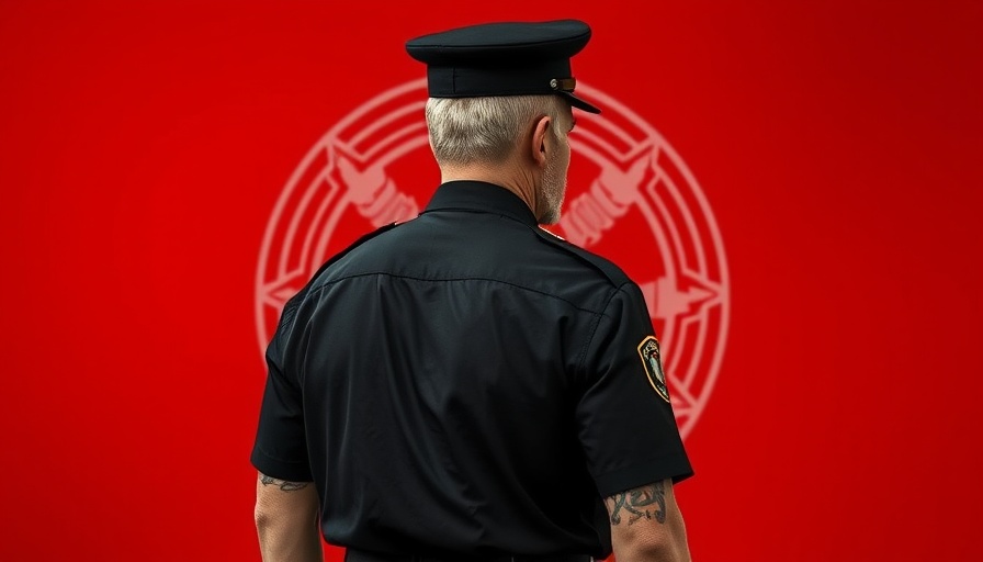 Man in black with tattoo during Neo-Nazi demonstrations