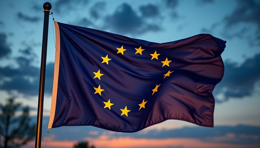 European Union flag with tech design, symbolizing AI startups in Europe.