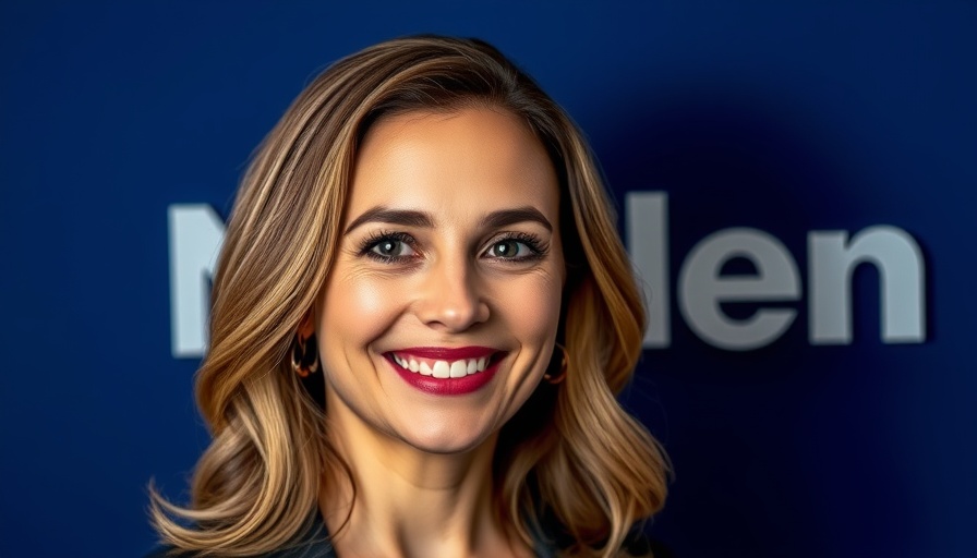 Nielsen TV Ratings professional portrait beside logo, smiling woman.