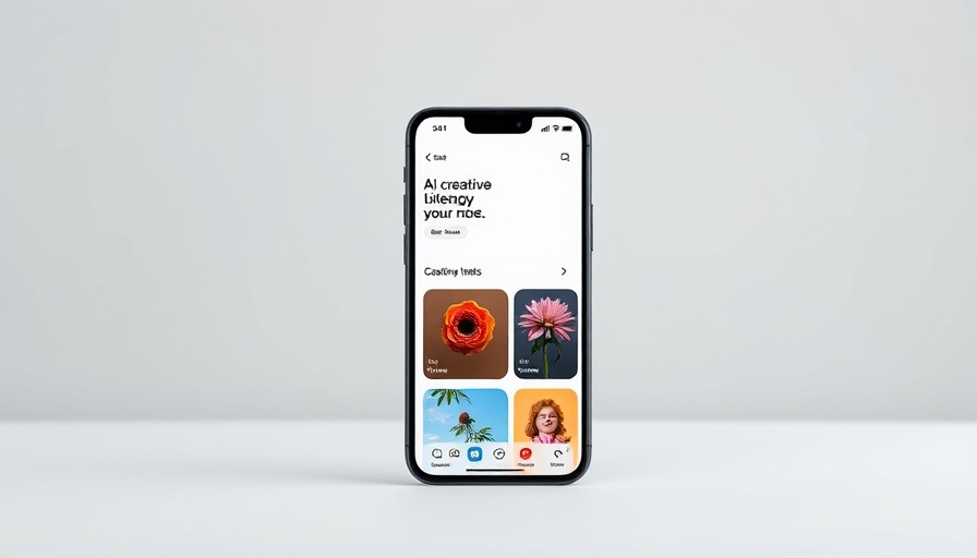 AI Creative Tools app interface on smartphone showing categories.