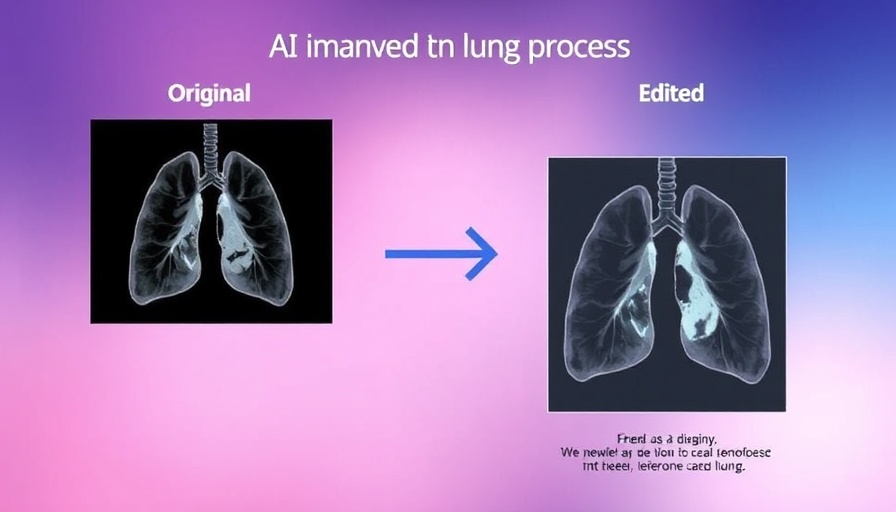 Biomedical imaging AI: diagram showing lung image transformation process.