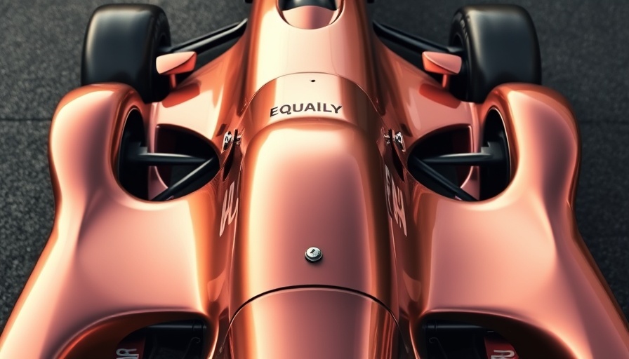 F1 Academy race car with Driving Equality message and FQ logo.