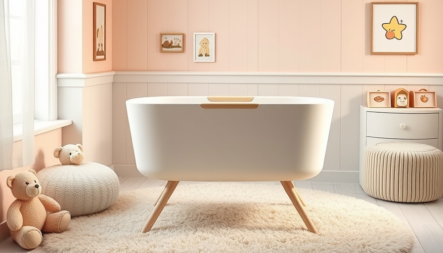 Modern smart bassinet in cozy nursery with plush toys.