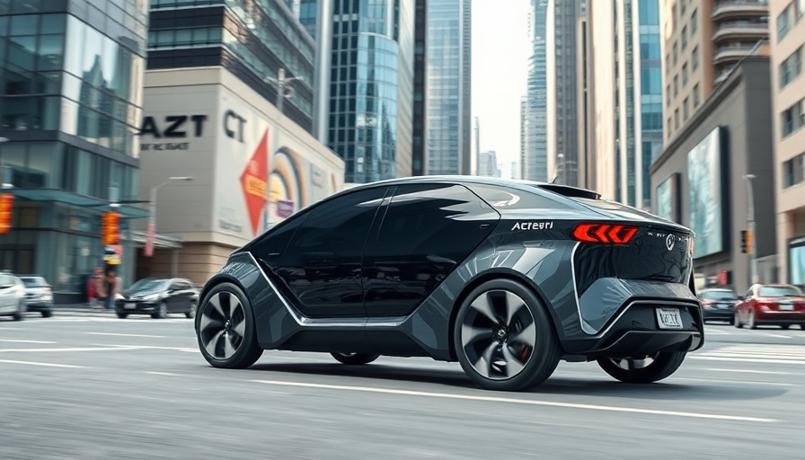 Futuristic autonomous vehicle in urban environment