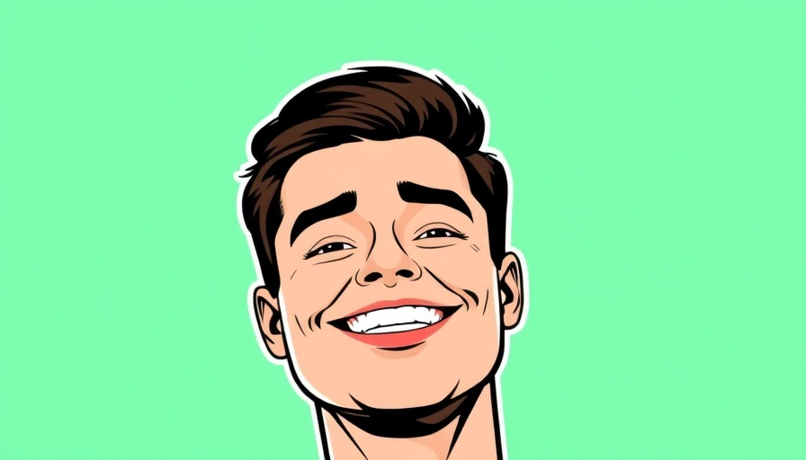 Stylized pop art man portrait on mint green for AI innovations