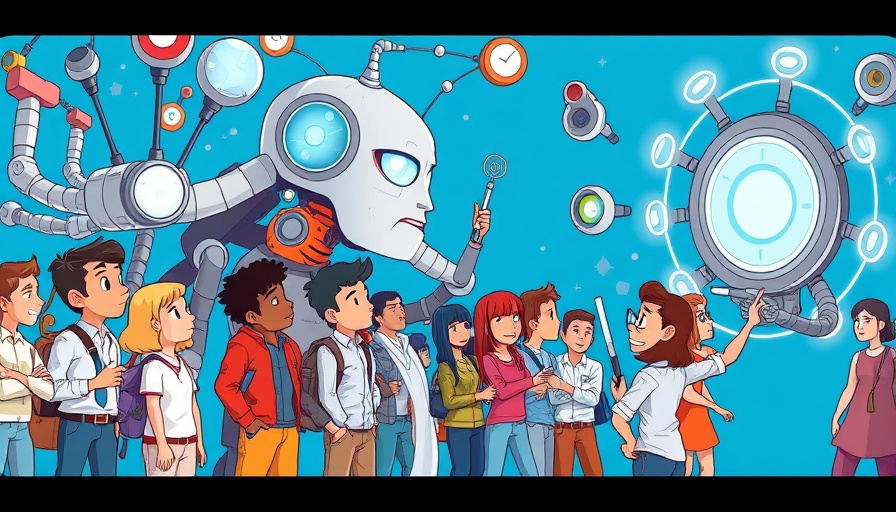 Illustration of AI innovation with diverse people interacting creatively.