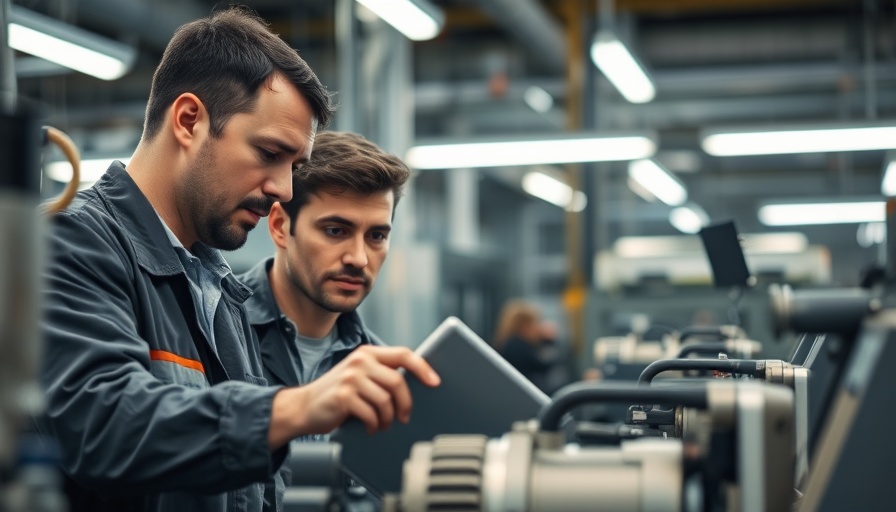 Engineers discussing mining strategy in an industrial setting.