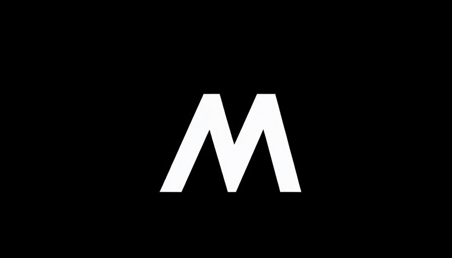 Minimalist capital M icon in black and white design