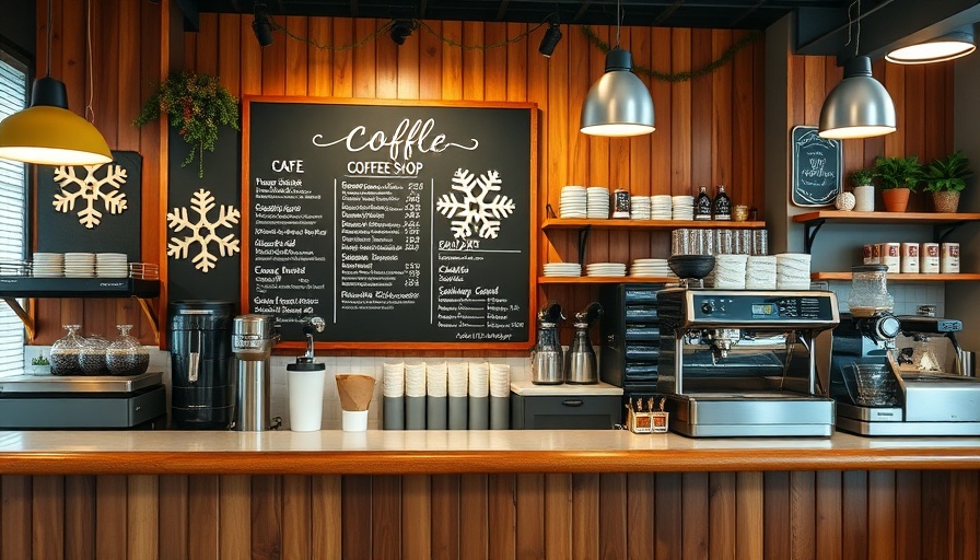 Connecticut coffee shop with chalkboard menu and cozy decor.