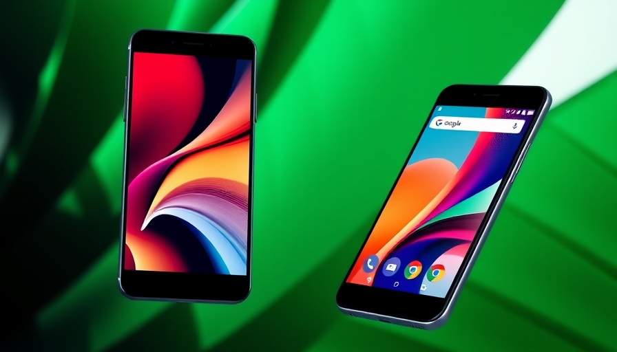 Elegant Google Pixel phones in cream, pink, and black on green background.