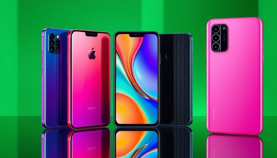 Stylish Google Pixel phones in white, pink, black against a green background.