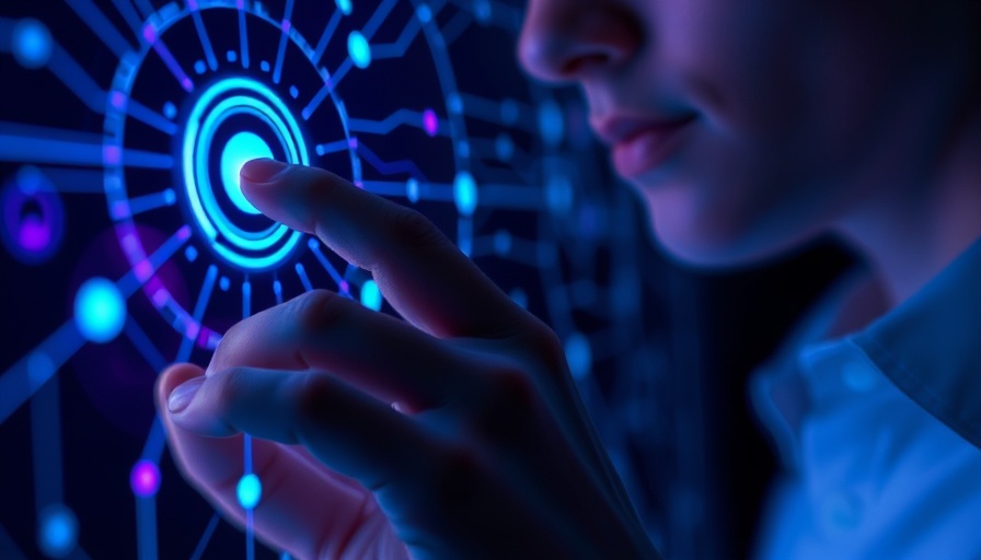 AI Safety concept with hologram interface and digital circuits.