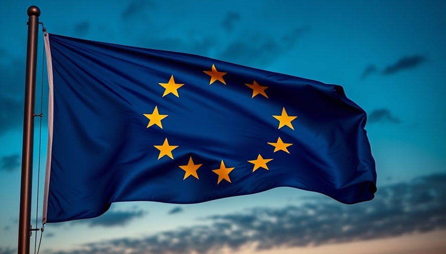 European Union tech flag symbolizing AI language learning connection.