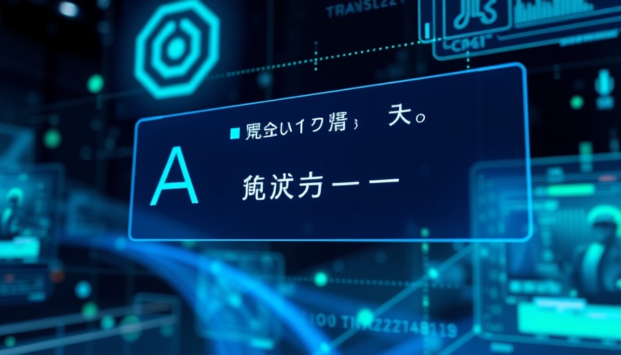 Futuristic interface showing AI translation process.
